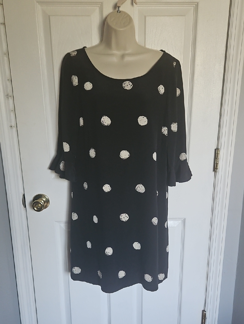 Kate Spade Silk  Black Polka Dot Dress Size 4 - Picture 3 of 13